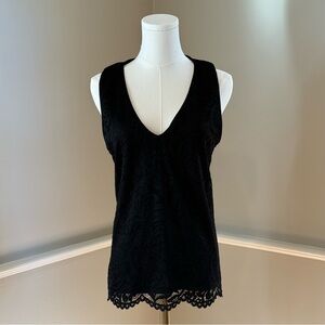 NWT White House Black Market Black Lace Sleeveless Top